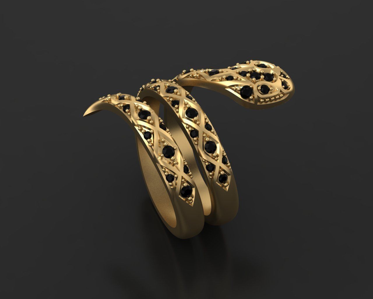 Snake ring 3D print model_19