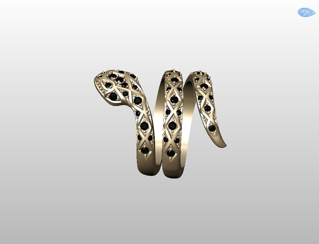 Snake ring 3D print model_21