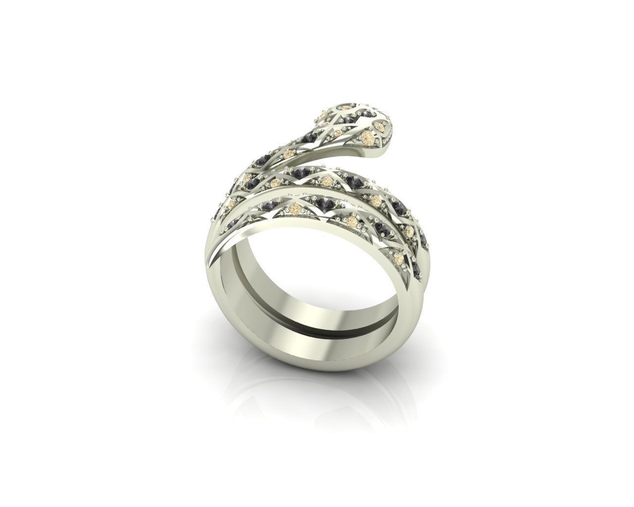 Snake ring 3D print model_56