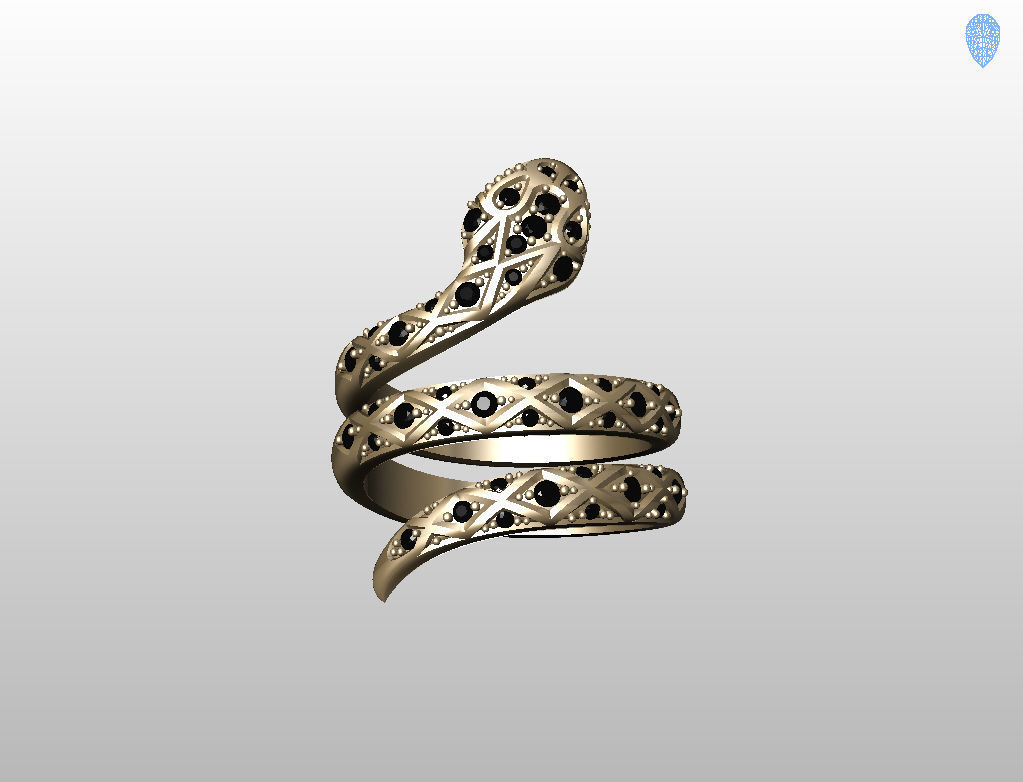 Snake ring 3D print model_46