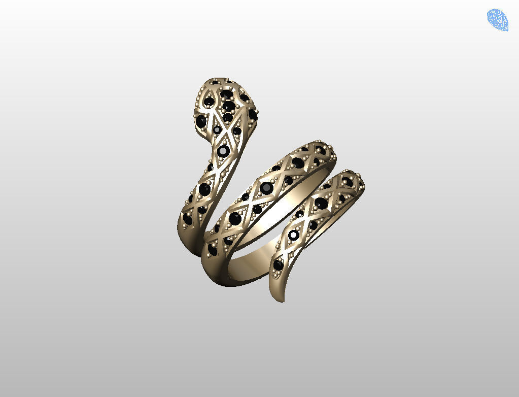 Snake ring 3D print model_28