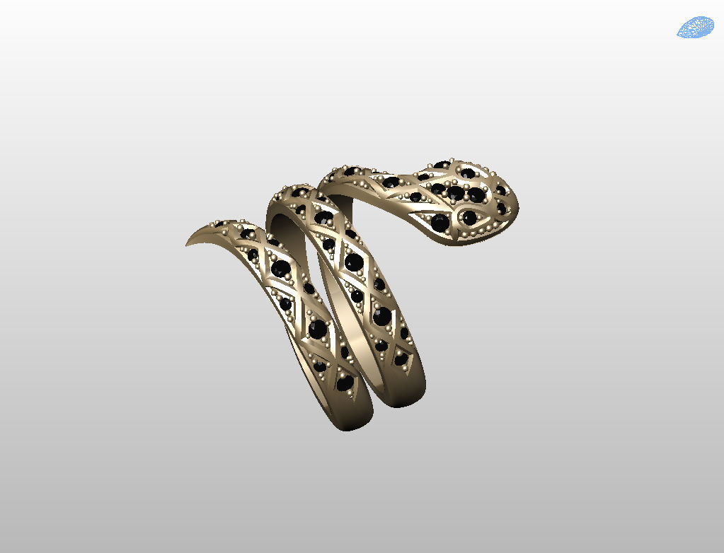 Snake ring 3D print model_29