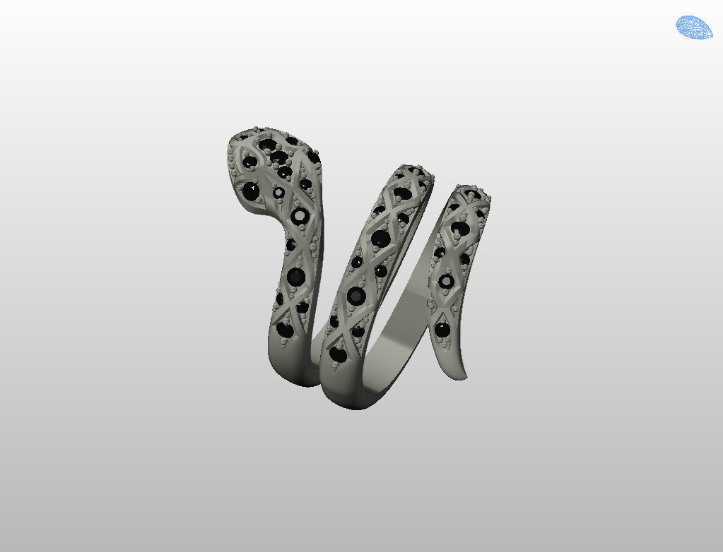 Snake ring 3D print model_35