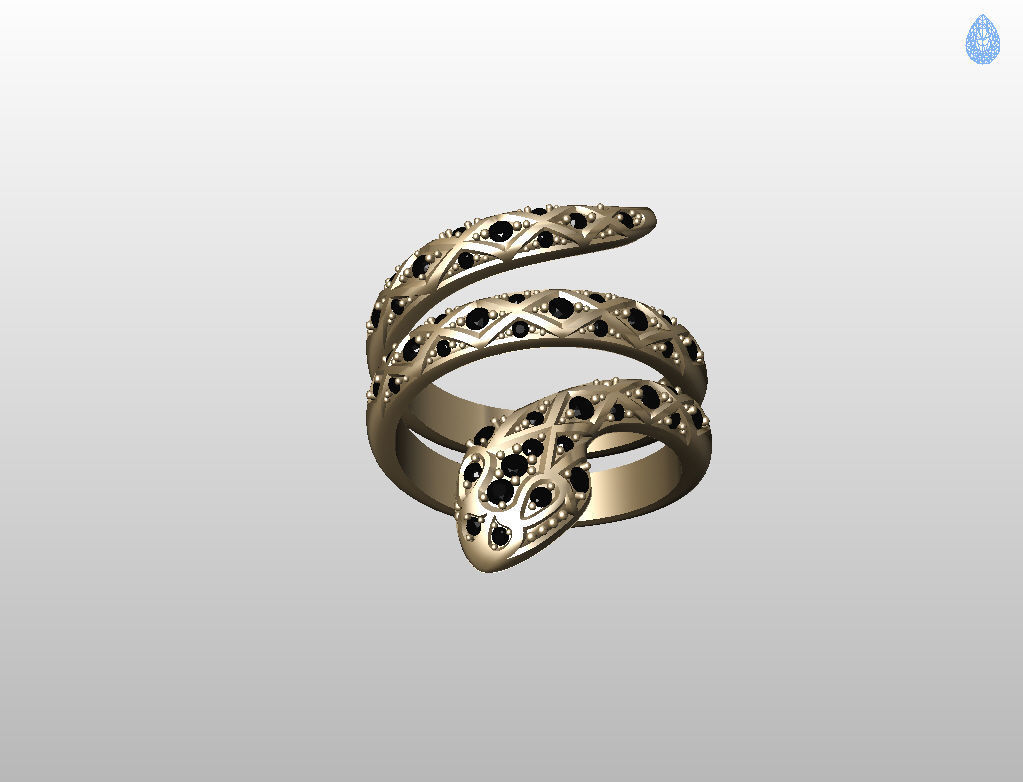 Snake ring 3D print model_47