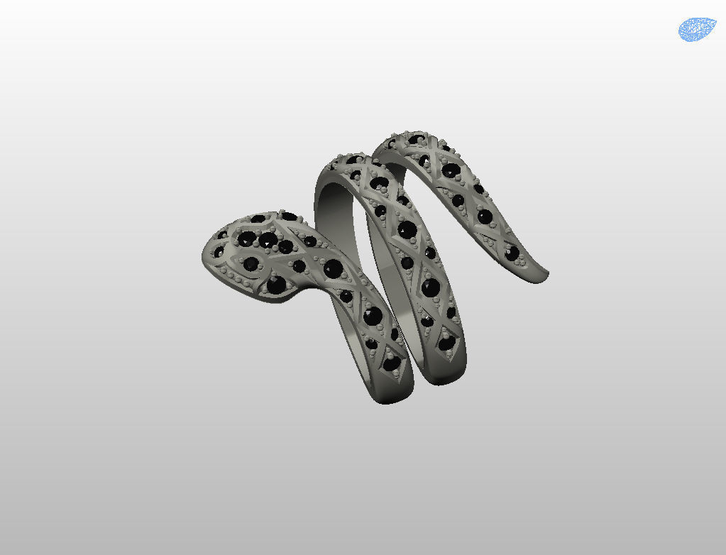 Snake ring 3D print model_34