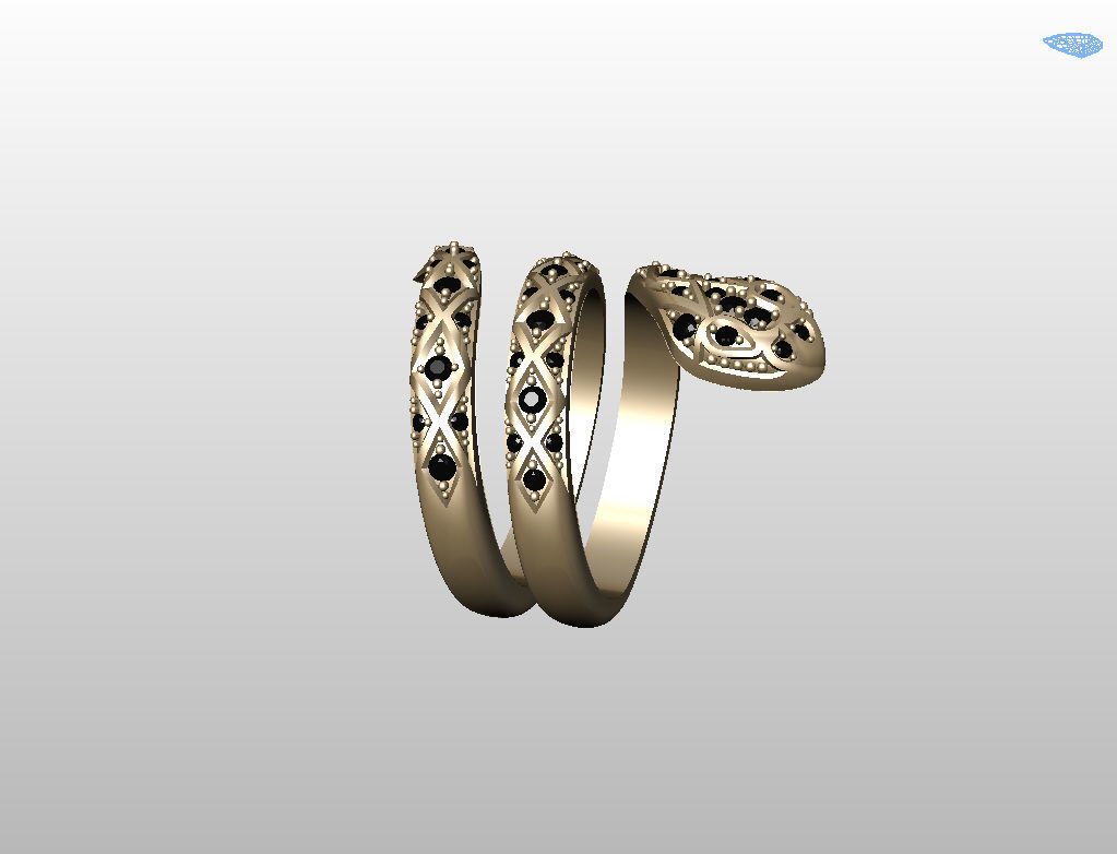 Snake ring 3D print model_14