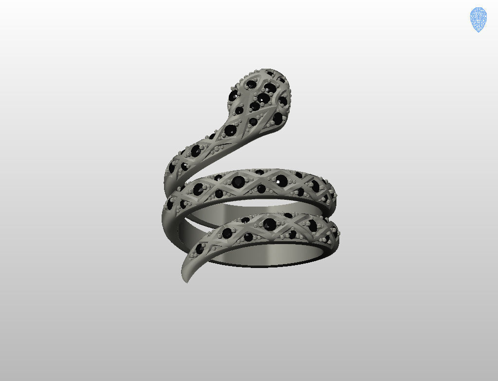 Snake ring 3D print model_48