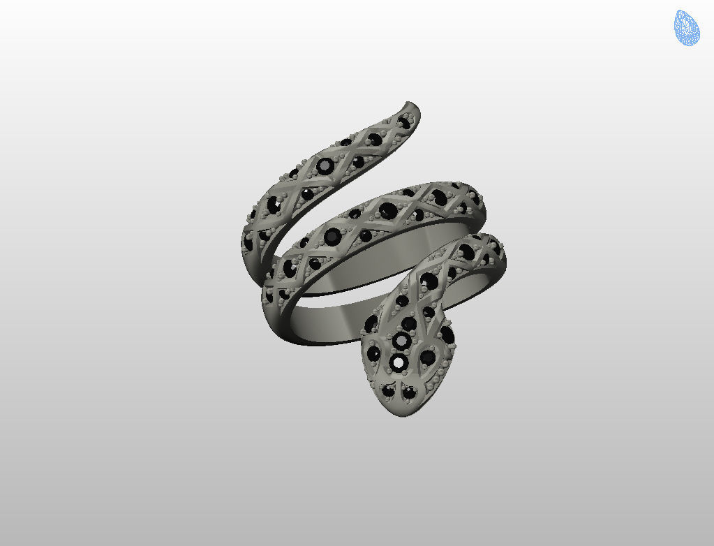 Snake ring 3D print model_39