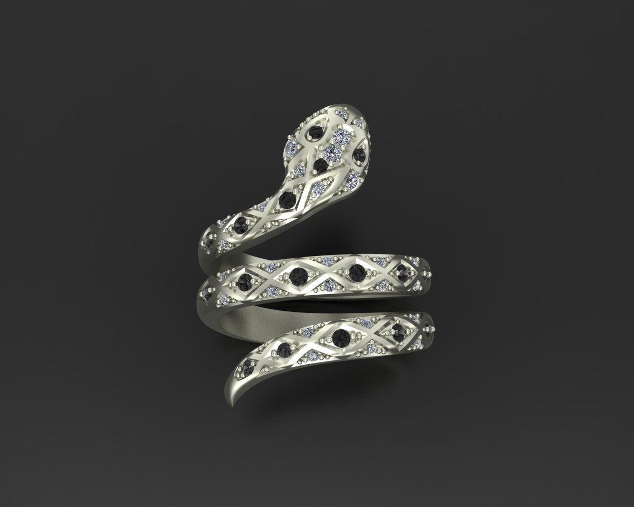 Snake ring 3D print model_1