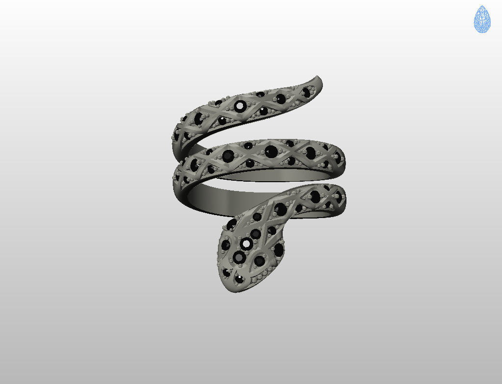 Snake ring 3D print model_57