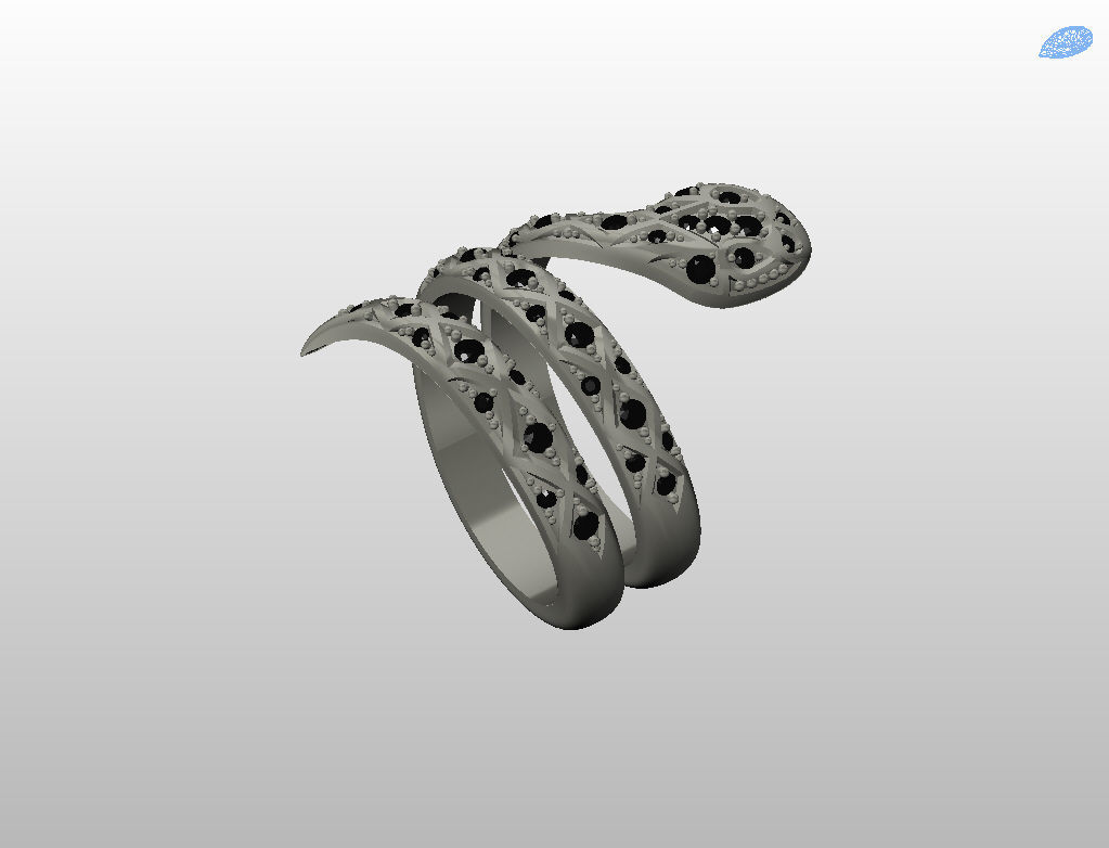 Snake ring 3D print model_40