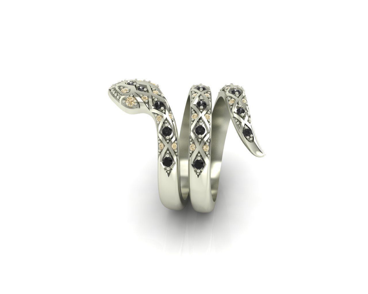Snake ring 3D print model_49