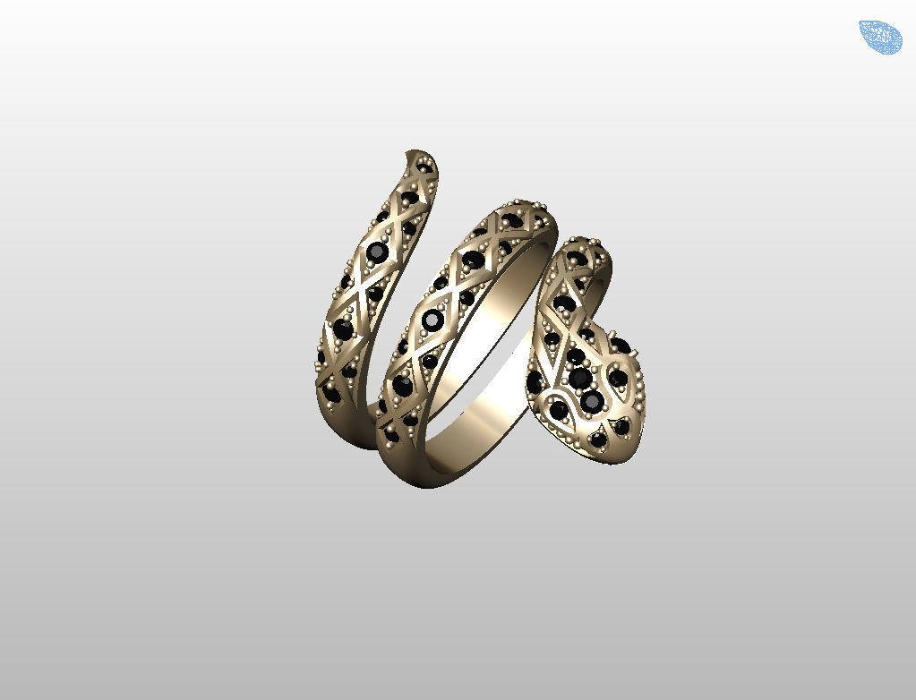 Snake ring 3D print model_13