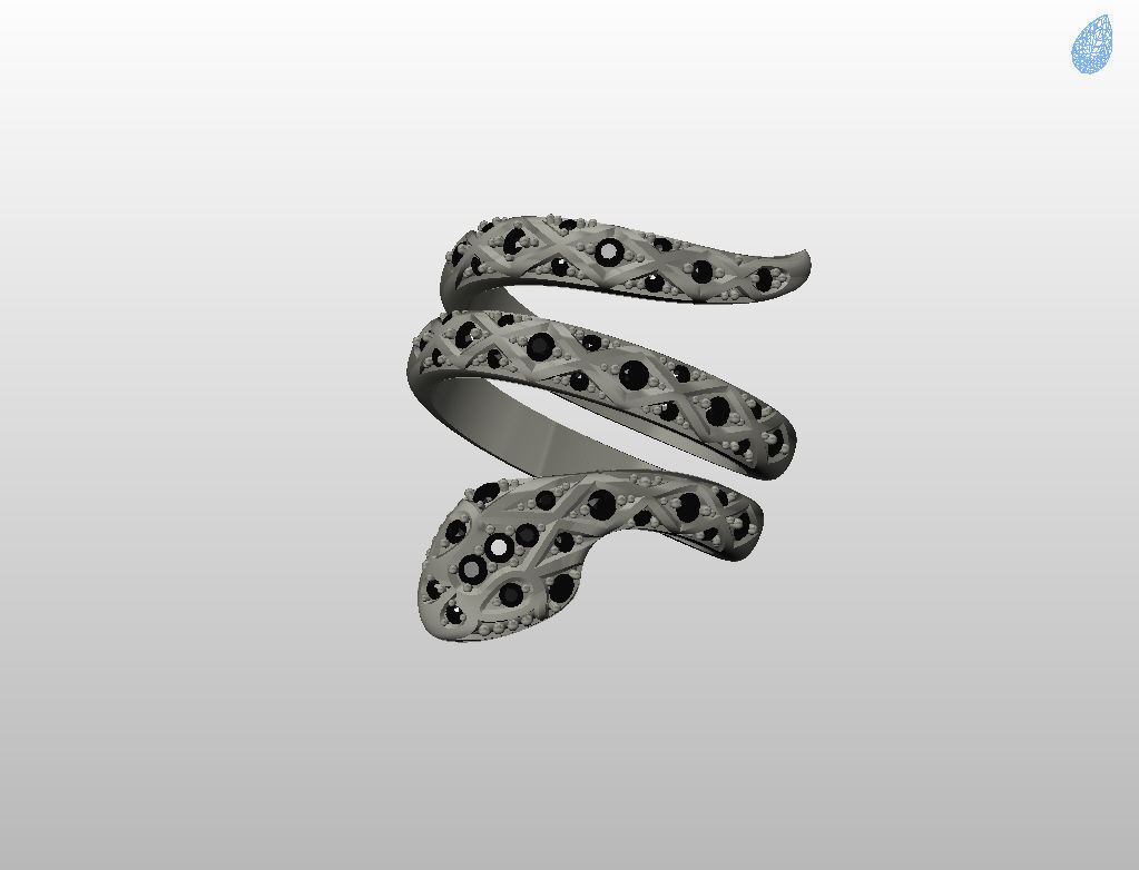 Snake ring 3D print model_36