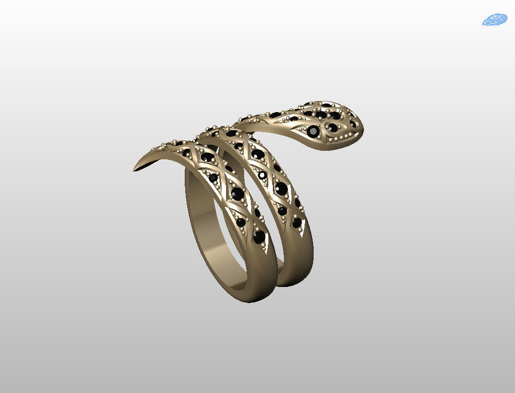 Snake ring 3D print model_33