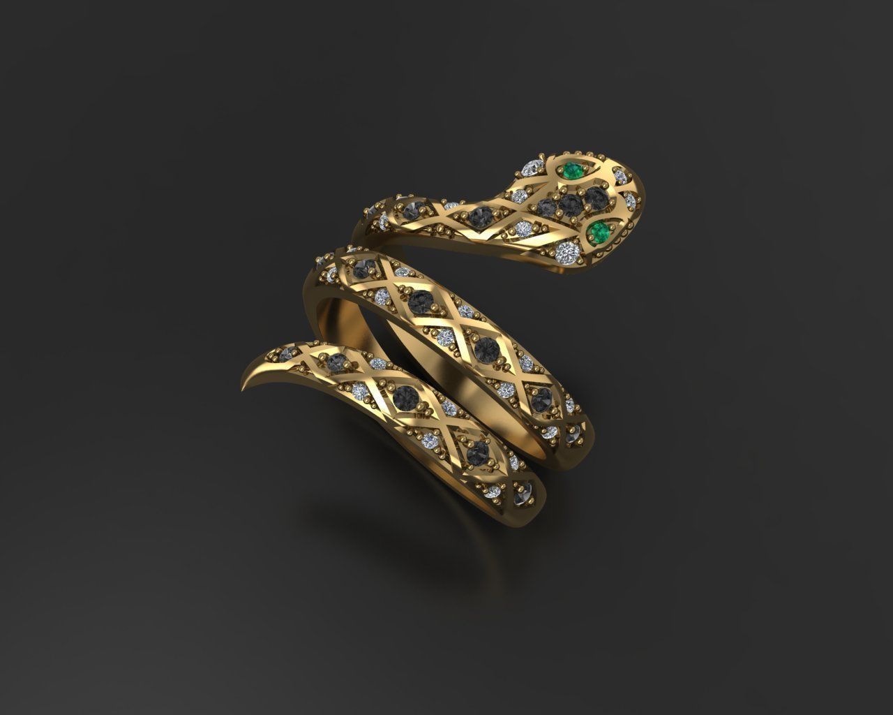 Snake ring 3D print model_5