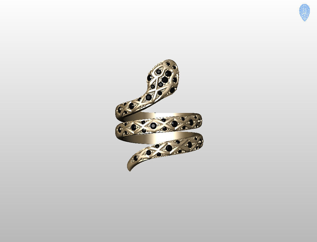 Snake ring 3D print model_31