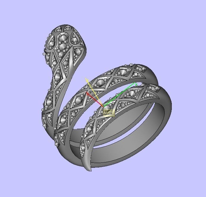 Snake ring 3D print model_45