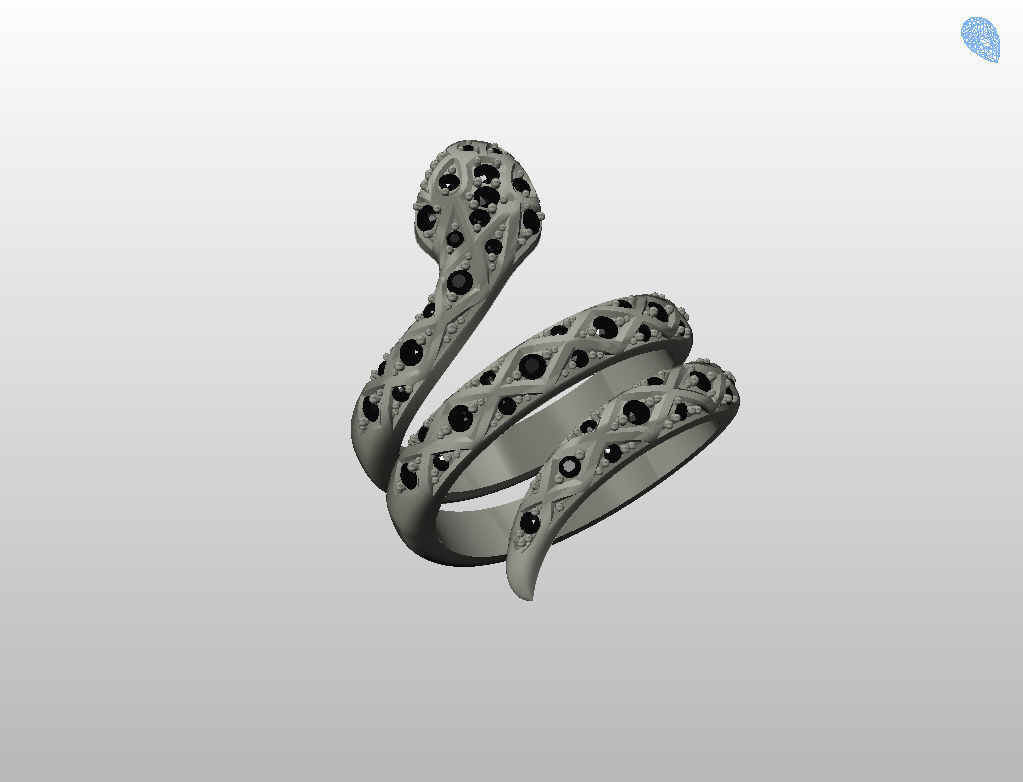 Snake ring 3D print model_42