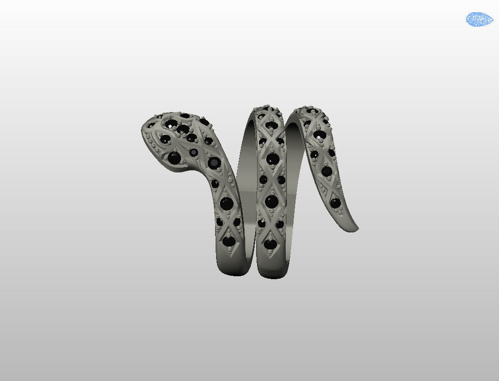 Snake ring 3D print model_50