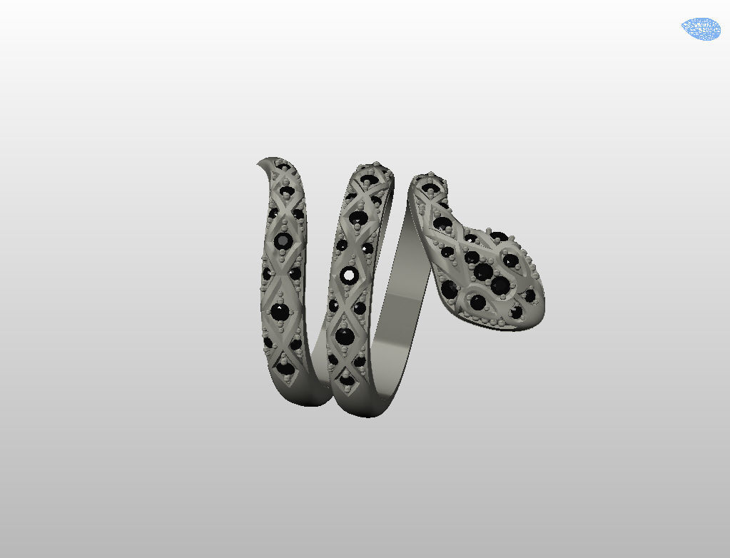 Snake ring 3D print model_26