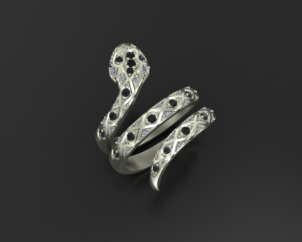Snake ring 3D print model_6