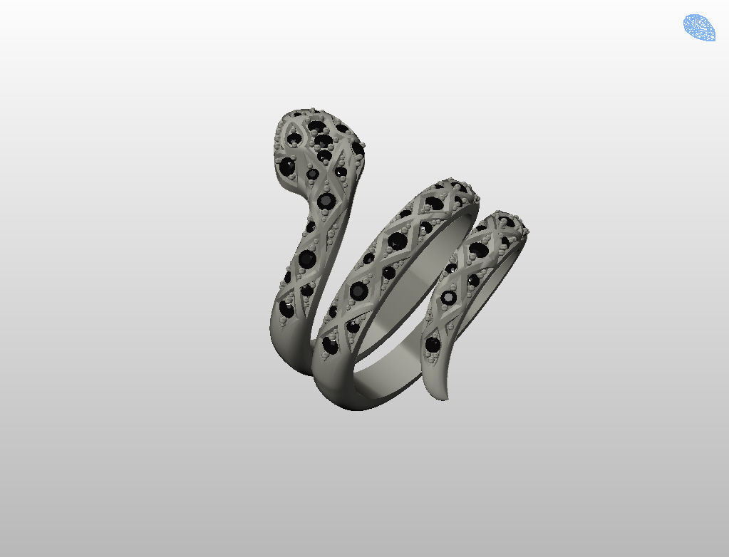 Snake ring 3D print model_44