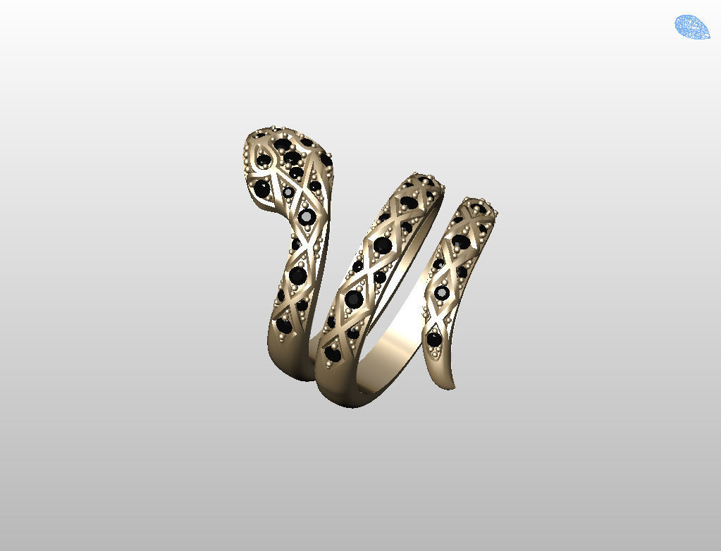 Snake ring 3D print model_30