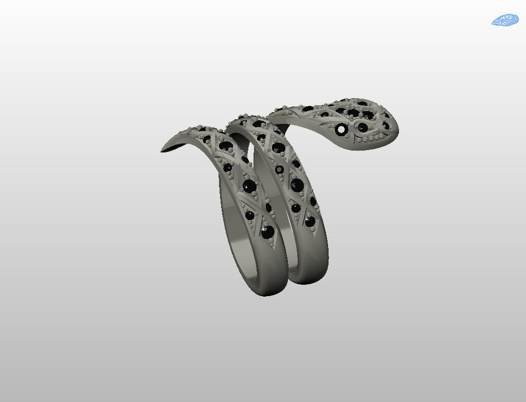 Snake ring 3D print model_27
