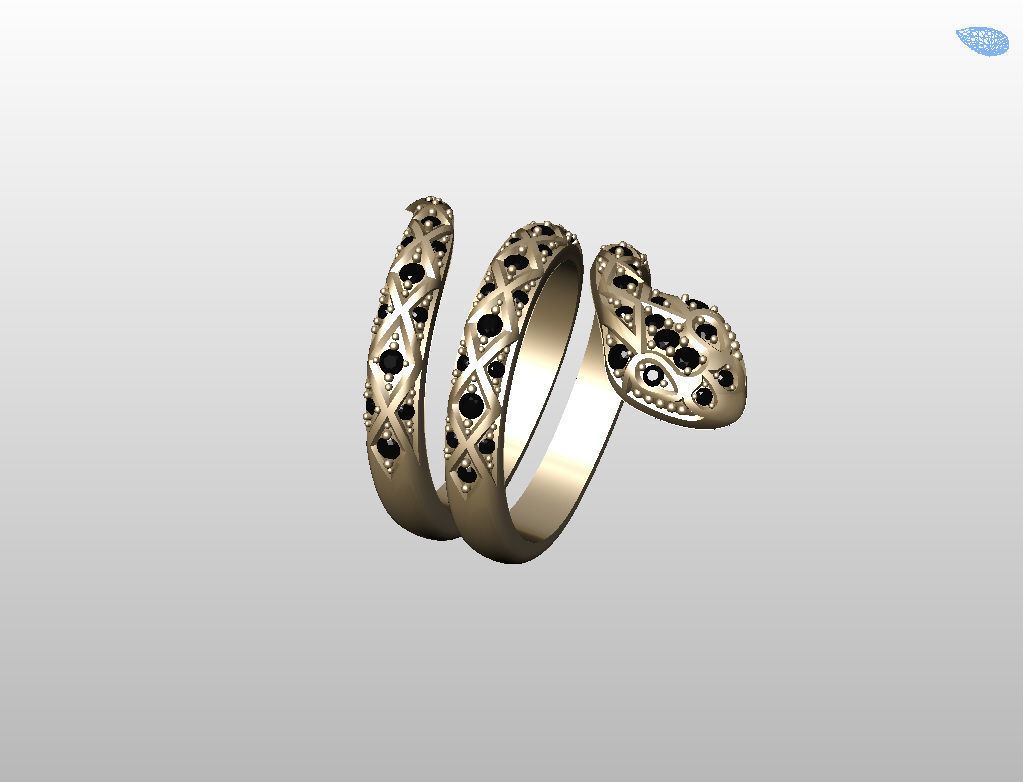 Snake ring 3D print model_15