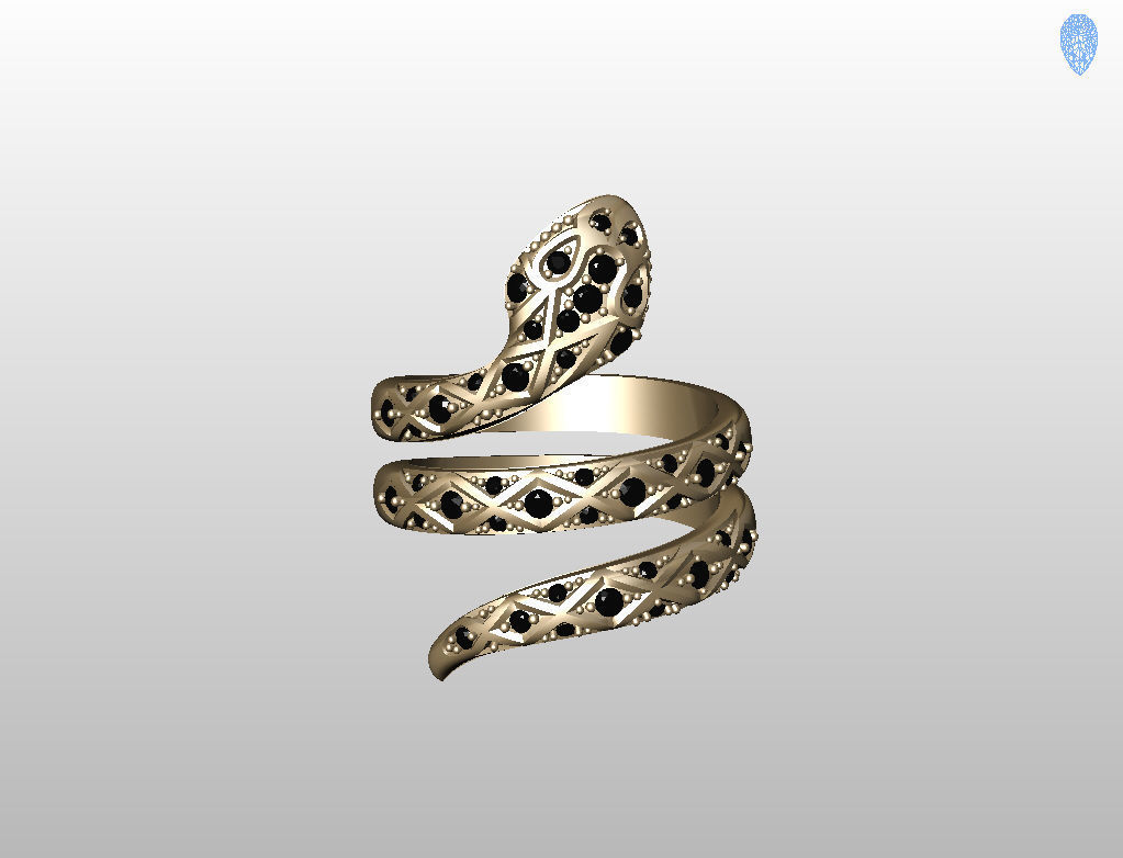 Snake ring 3D print model_22