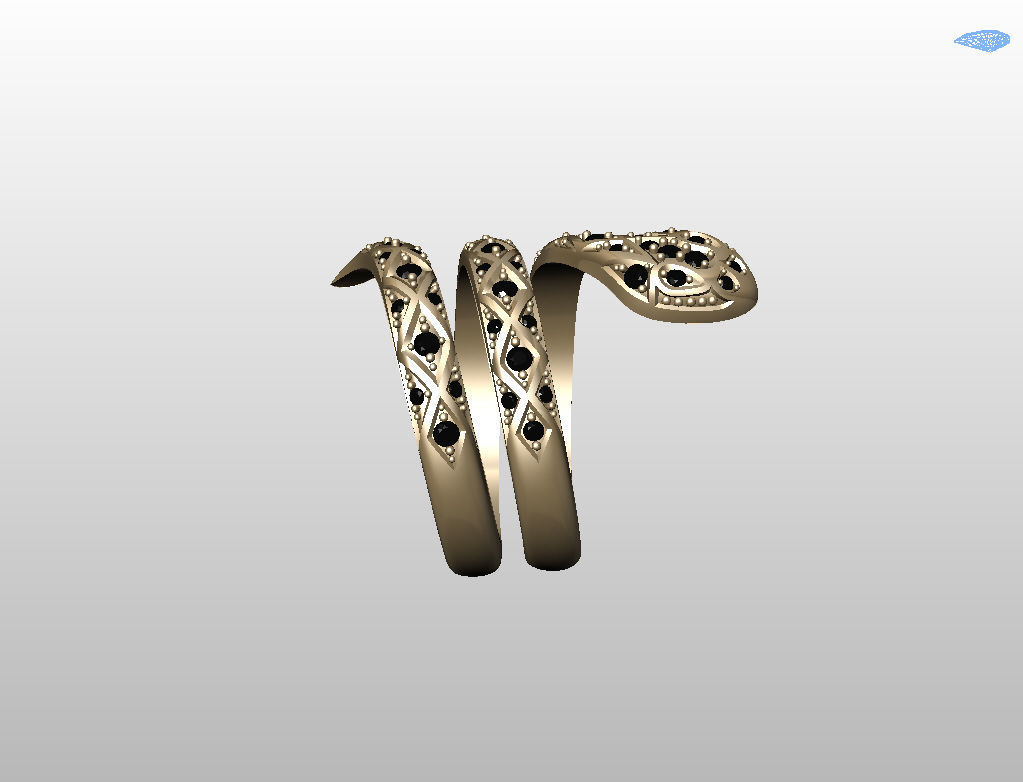 Snake ring 3D print model_11