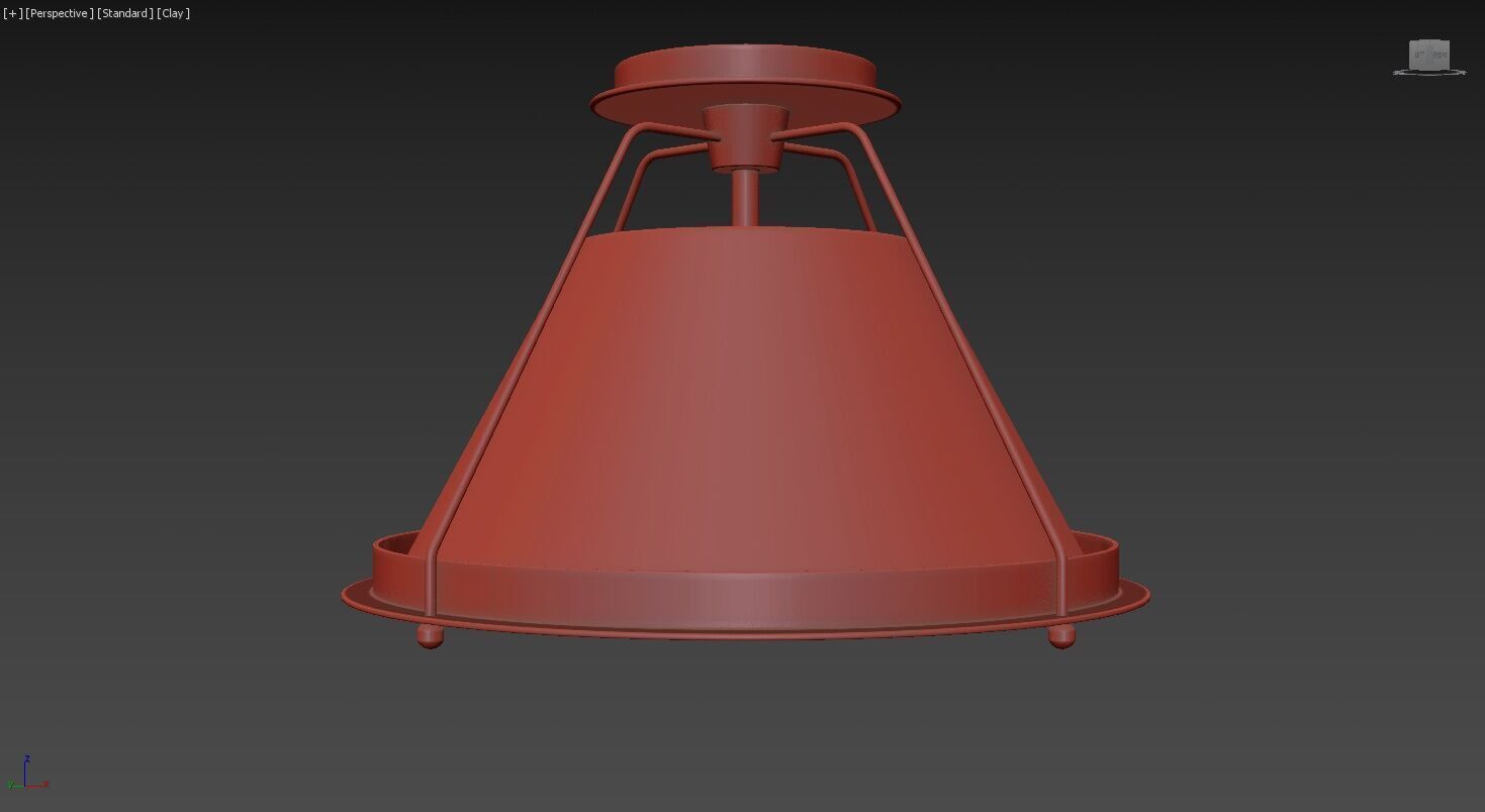 Shelton Flush Mount Small 3D model_10