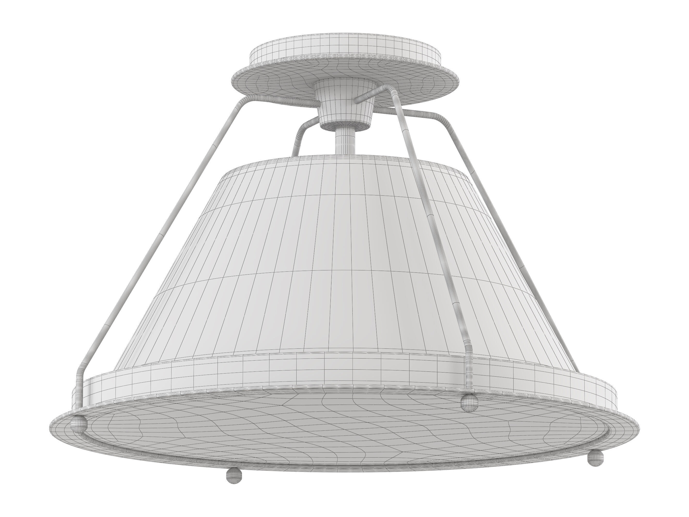 Shelton Flush Mount Small 3D model_4