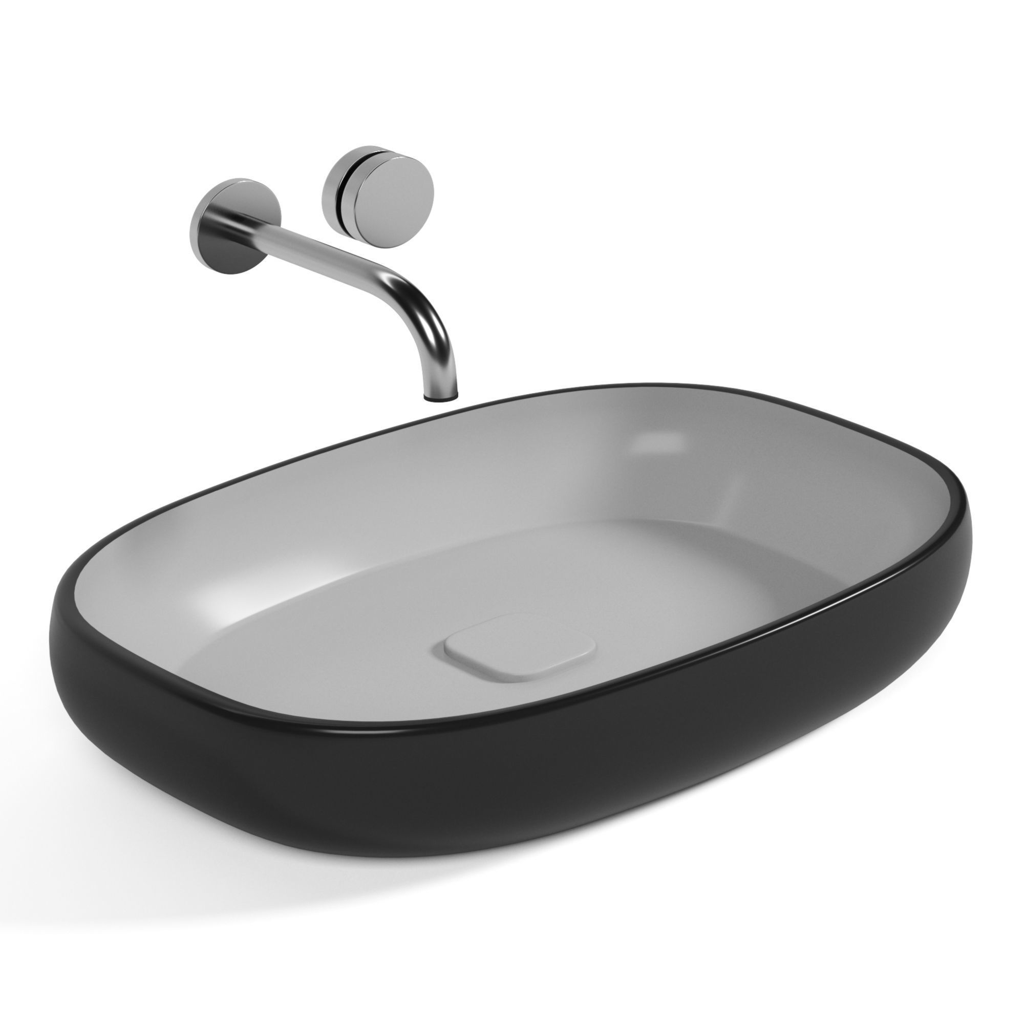 Metamorfosi Square countertop washbasin MET42040 3D model_1