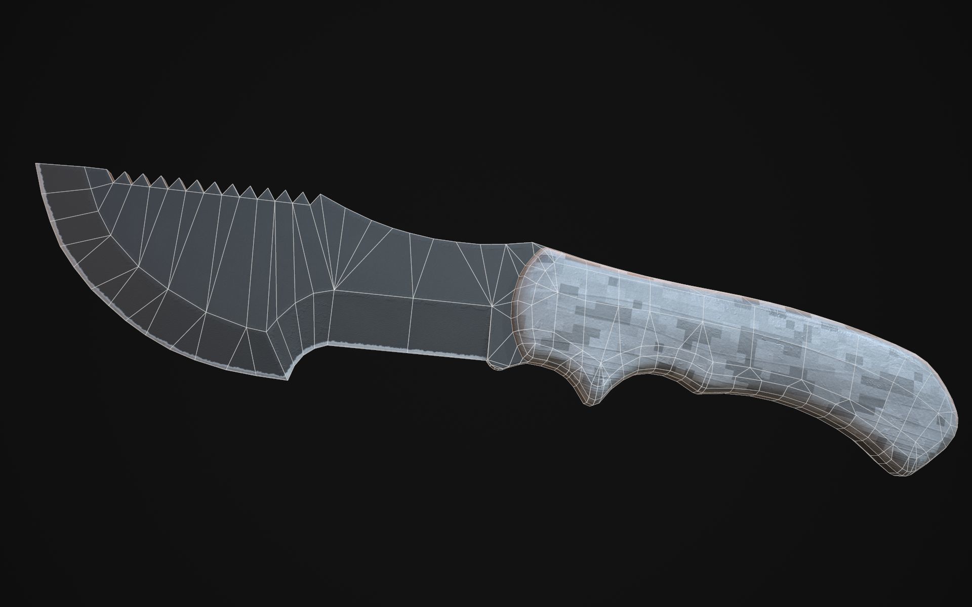 Tracker knife in minecraft Low-poly 3D model_4