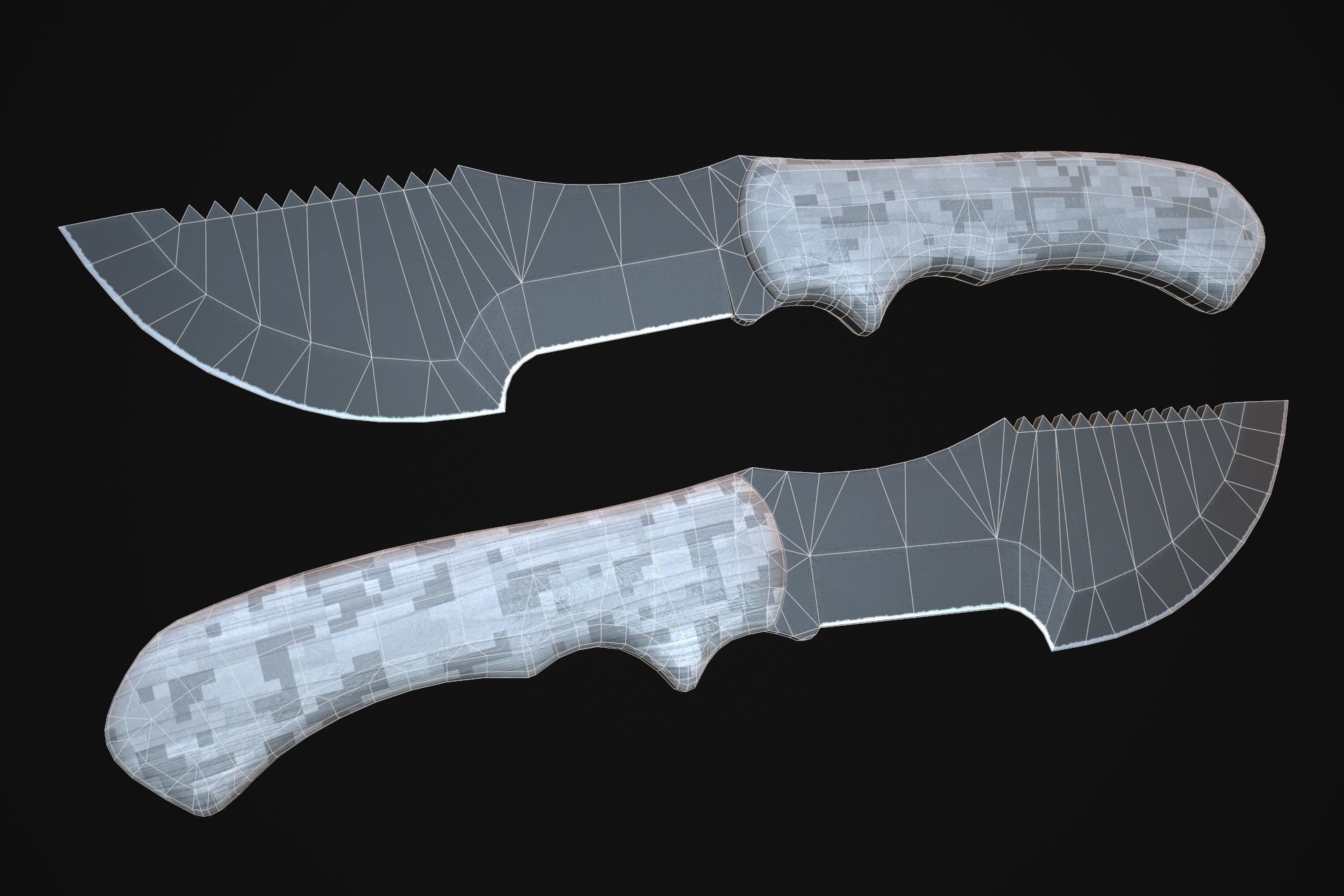 Tracker knife in minecraft Low-poly 3D model_2