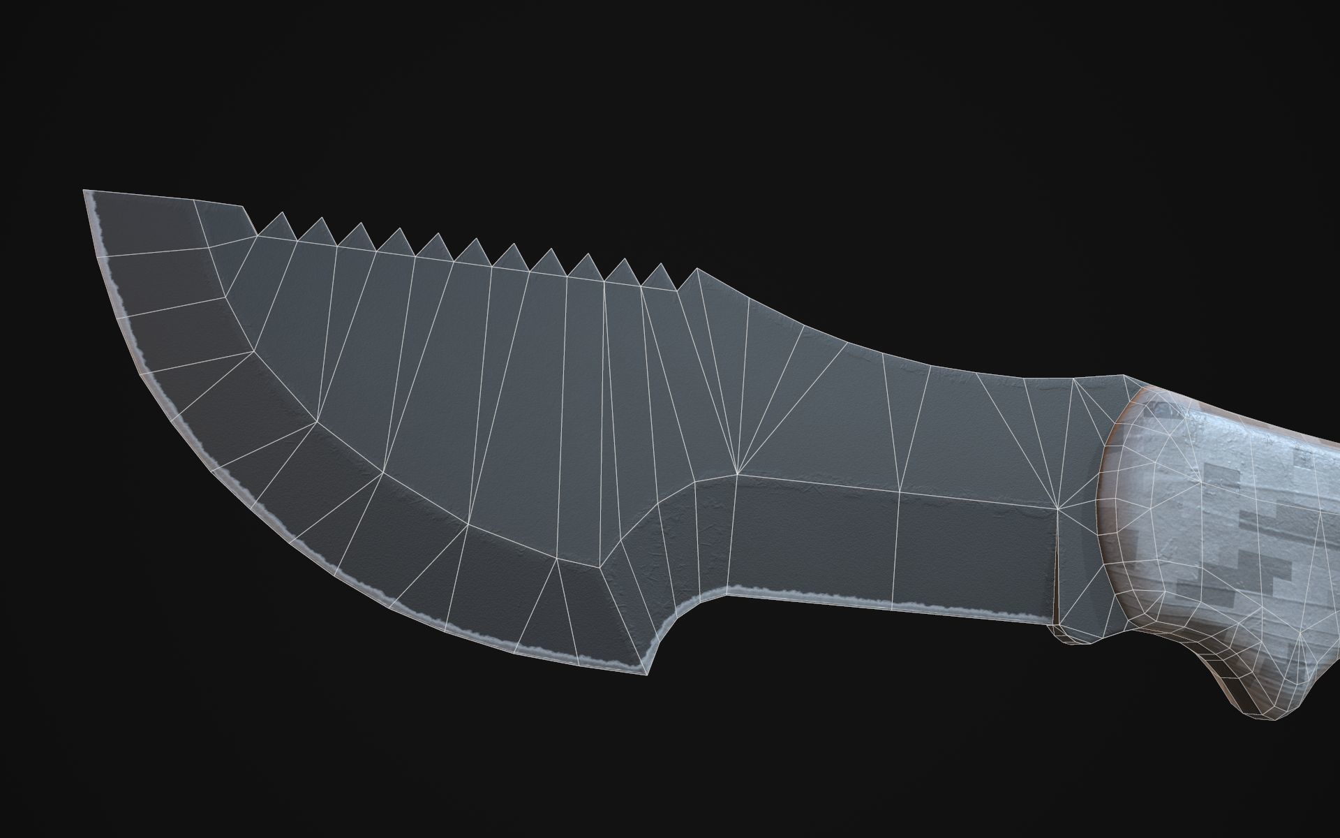 Tracker knife in minecraft Low-poly 3D model_6