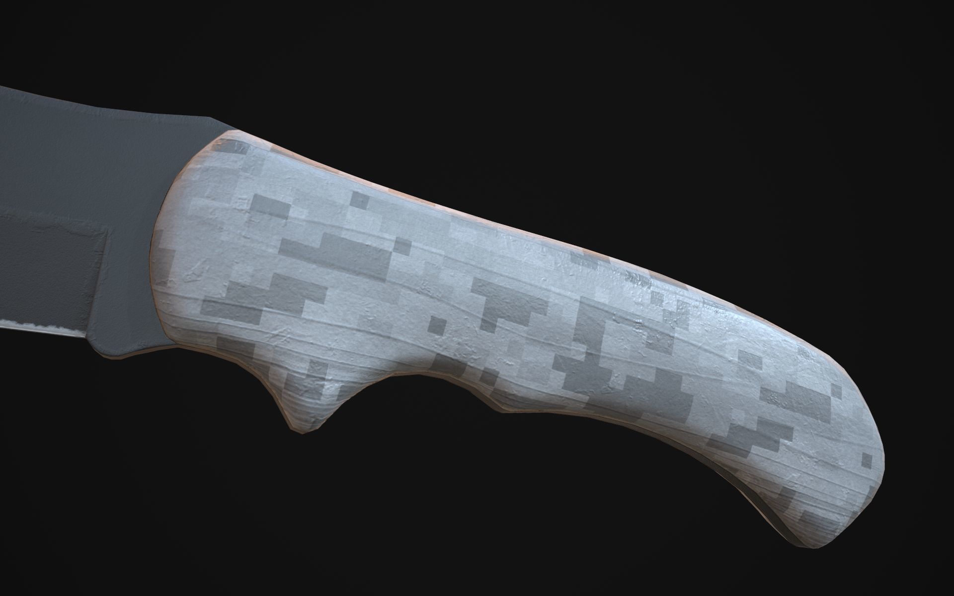 Tracker knife in minecraft Low-poly 3D model_7