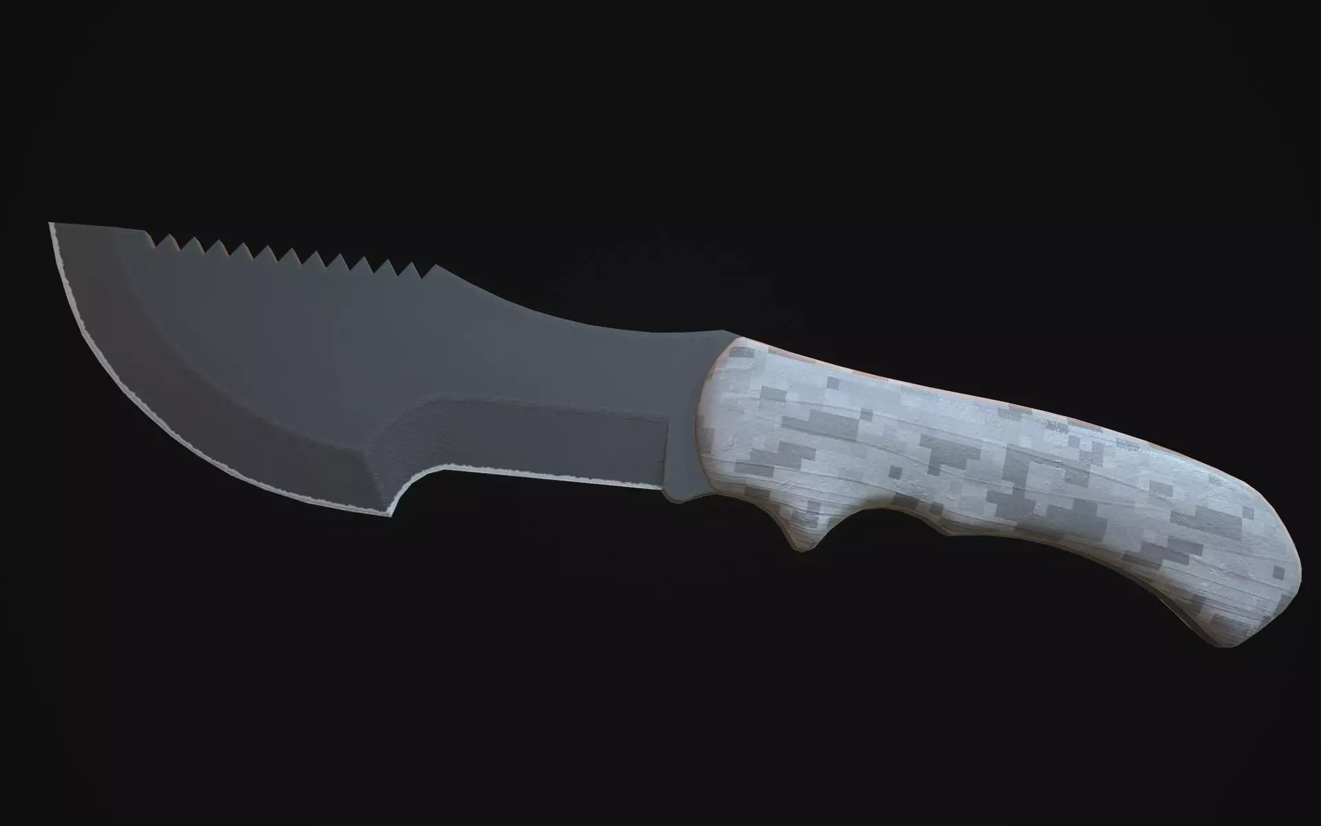 Tracker knife in minecraft Low-poly 3D model_0