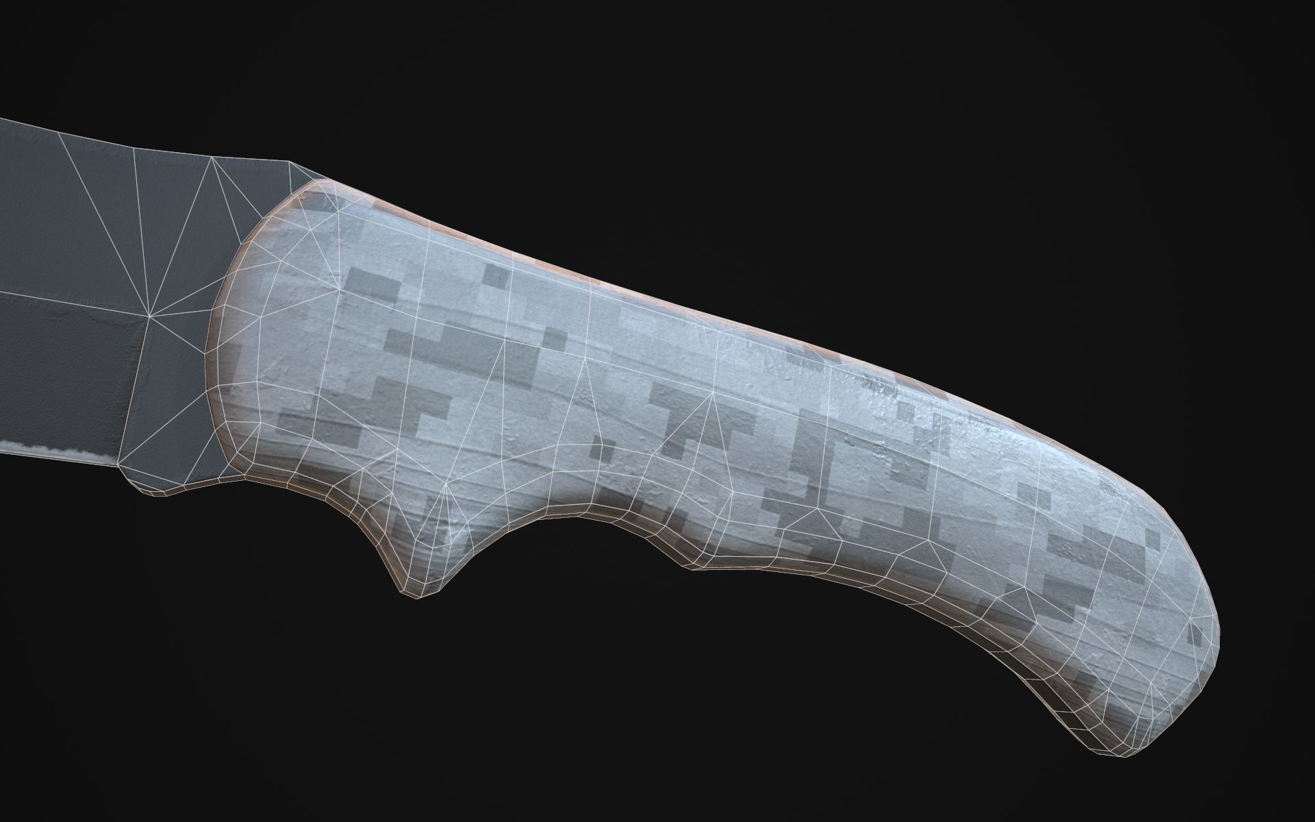 Tracker knife in minecraft Low-poly 3D model_8