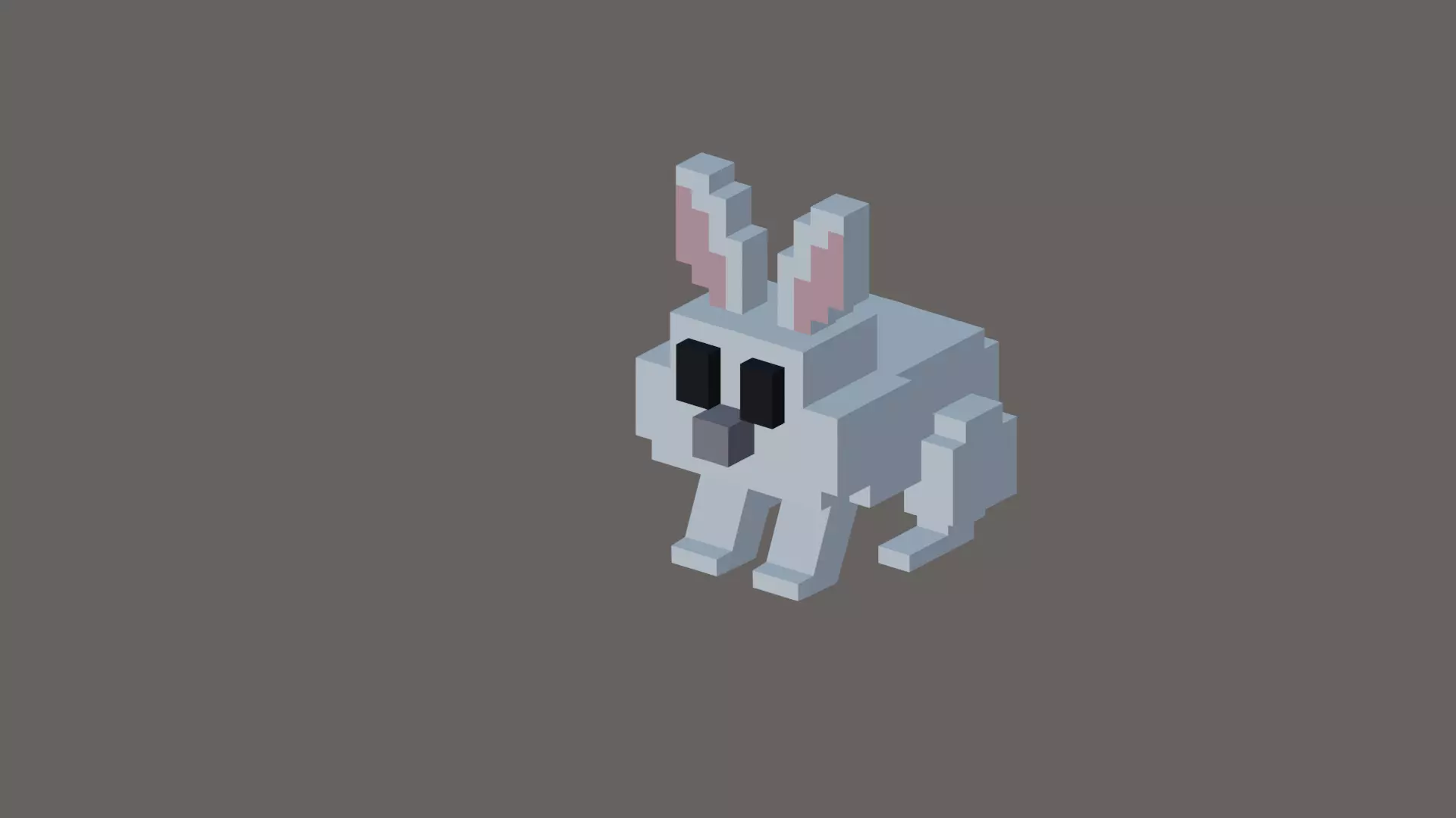 bunny pixel art Free 3D model