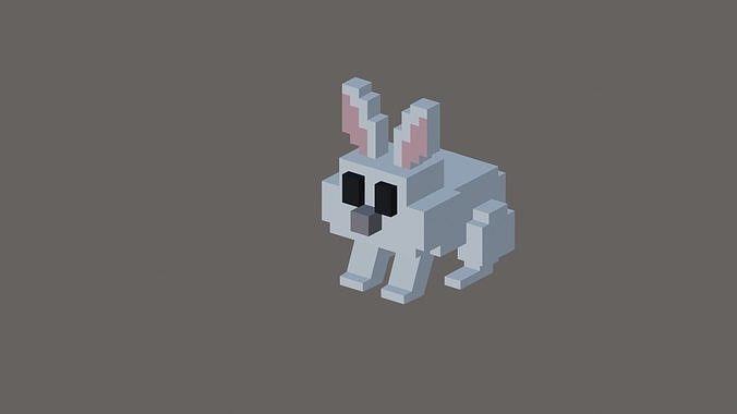 bunny pixel art Free 3D model