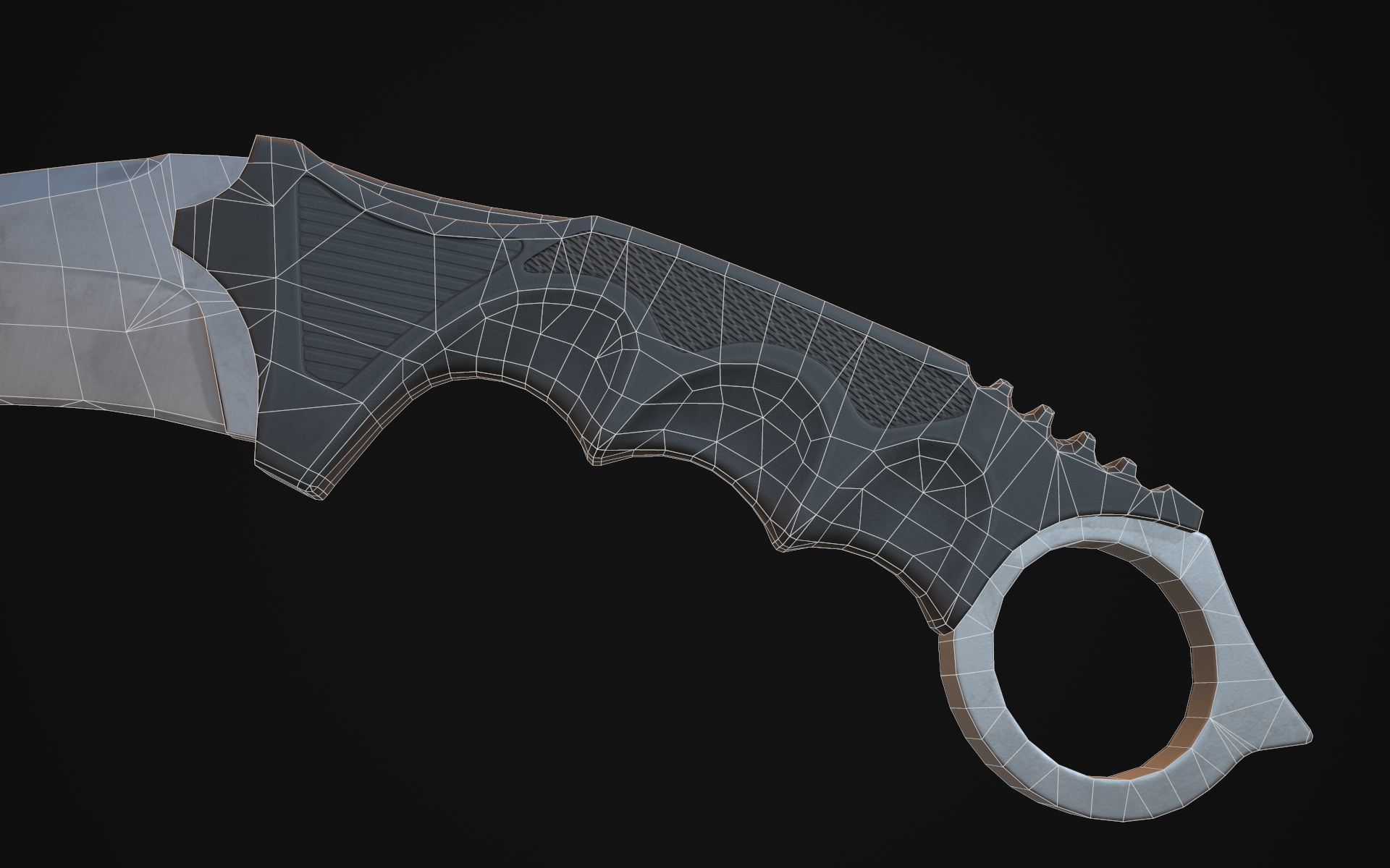 Karambit knife Low-poly 3D model_8