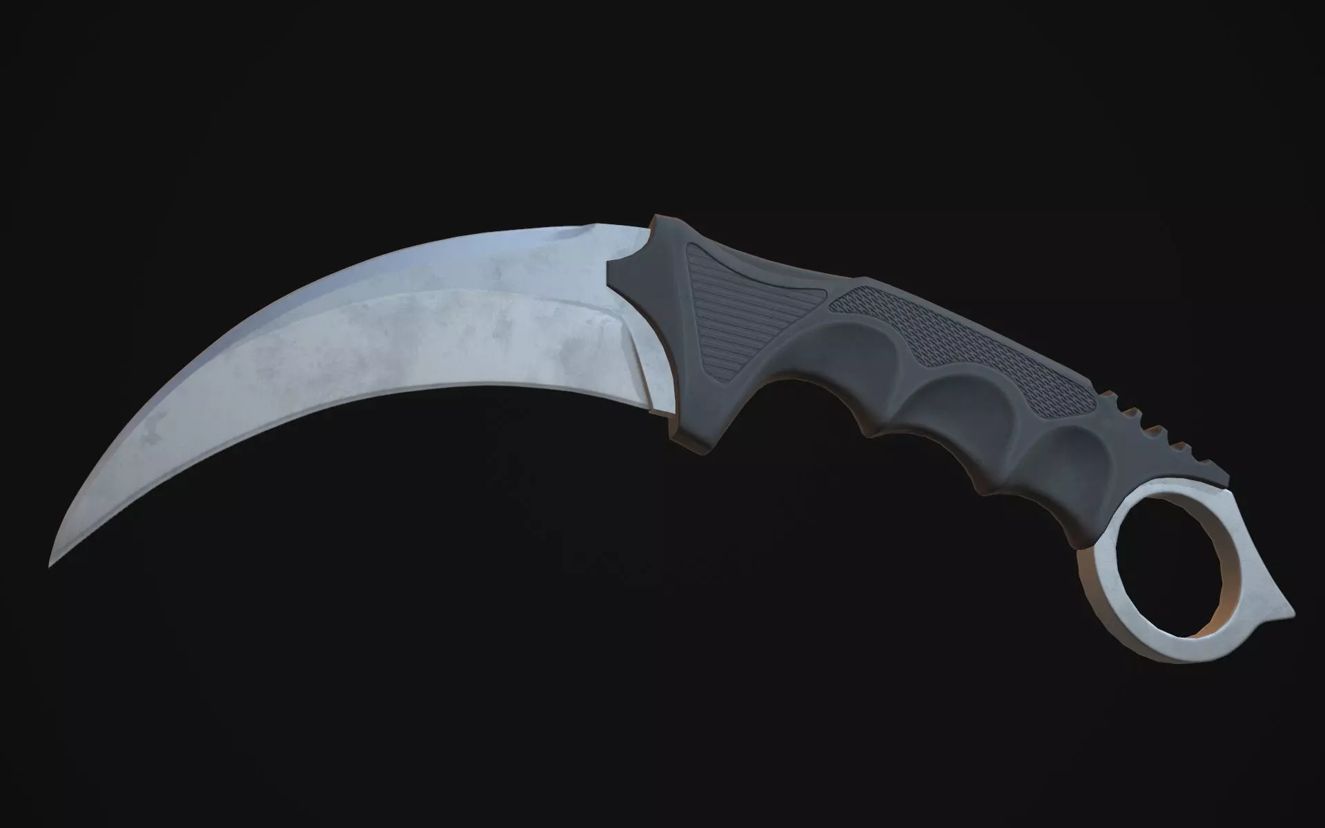 Karambit knife Low-poly 3D model_0