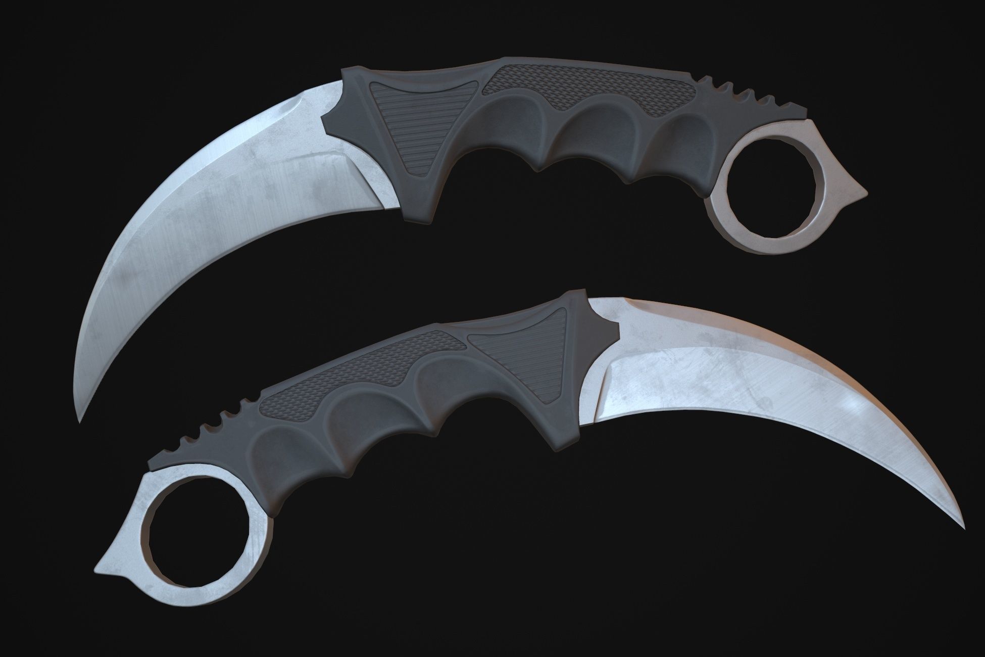 Karambit knife Low-poly 3D model_1