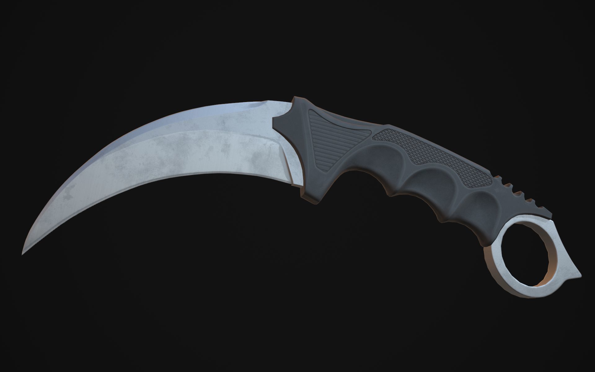 Karambit knife Low-poly 3D model_3