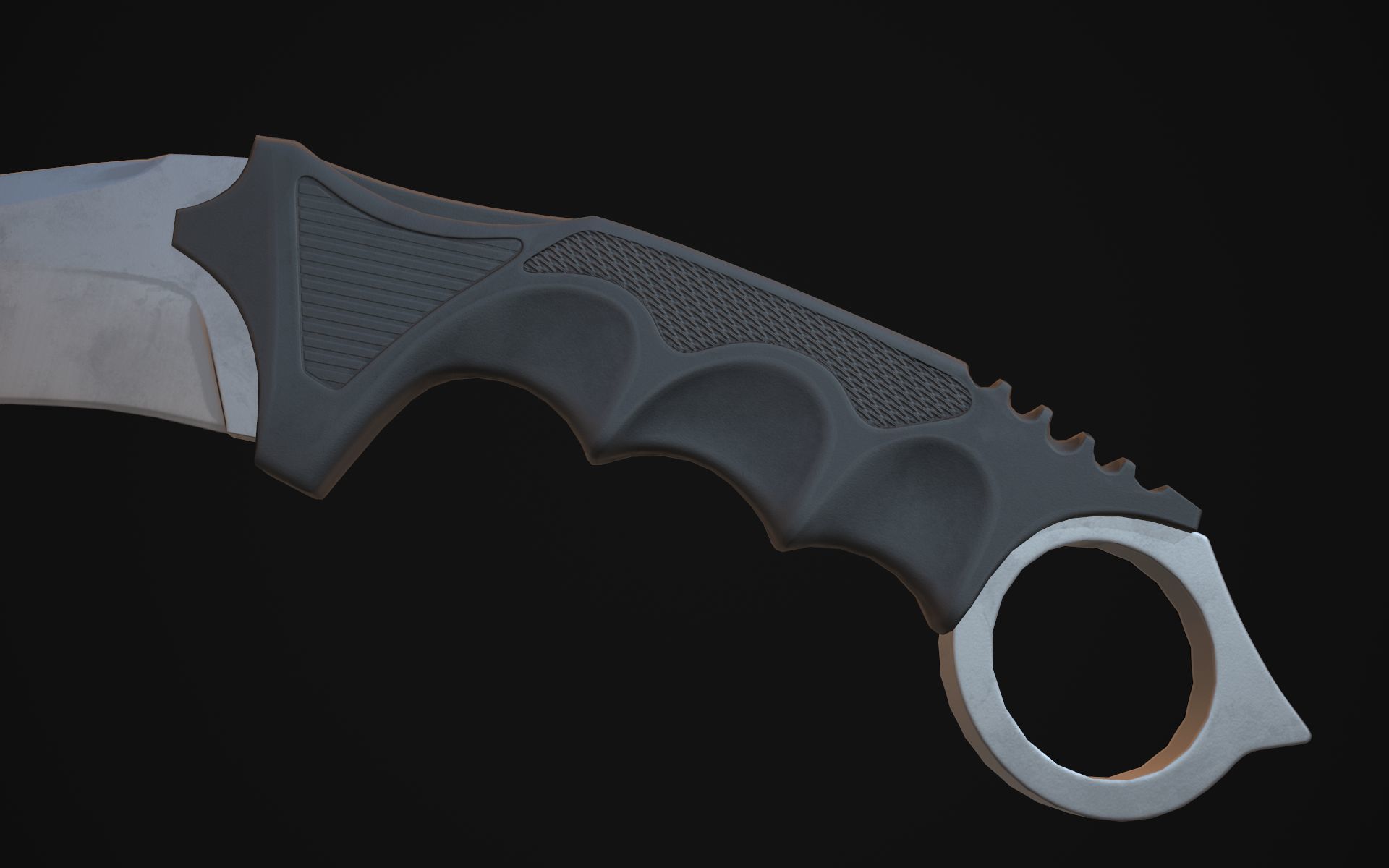 Karambit knife Low-poly 3D model_7