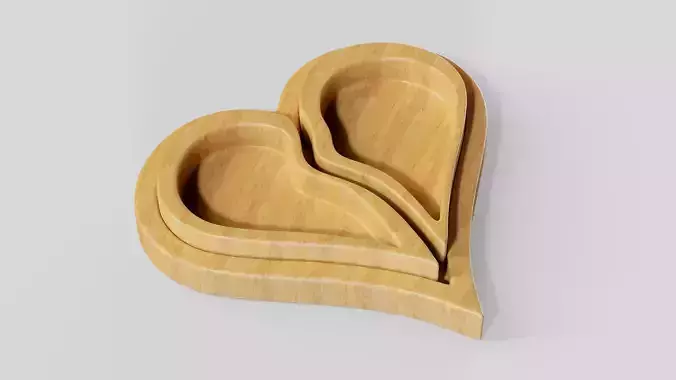 Heart Tray STL models for CNC and 3D printing
