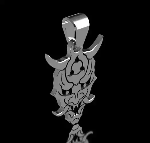 Oni Mask demon ready for necklace printable 3D print model